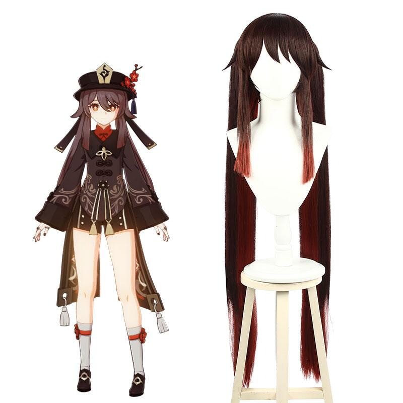 原神 フータオ ブラウングラデーション コスプレウィッグ - 画像 (2)
