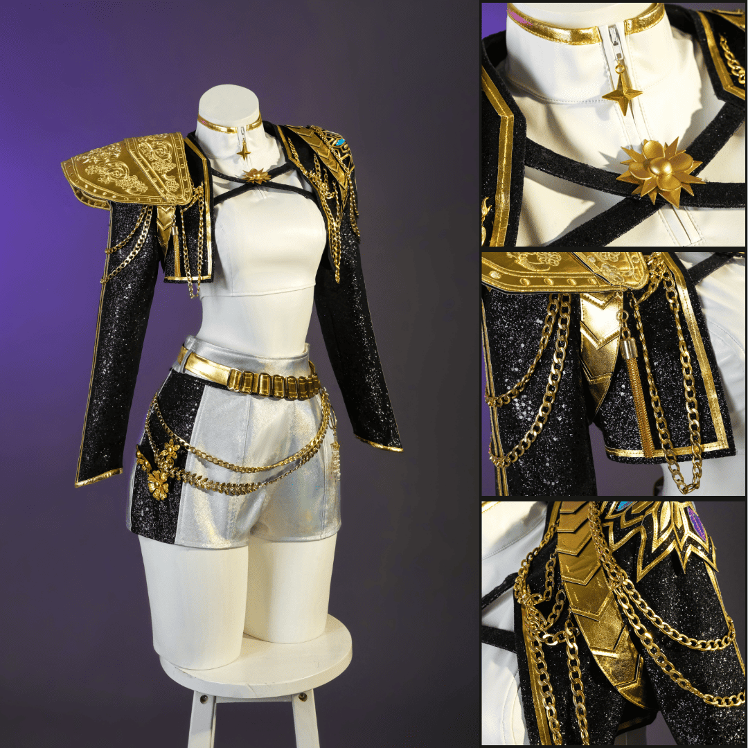 K-POP ガールズ ゴールド ルミ コスプレ衣装 - 画像 (6)