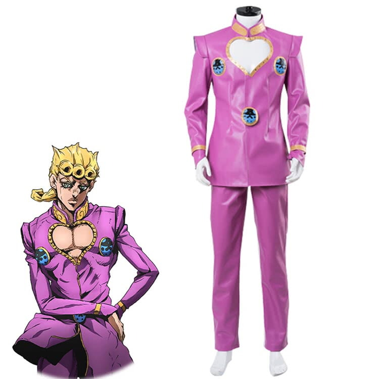 JOJO の奇妙な冒険 ジョルノ?ジョバーナ ピンク フルセット コスプレ衣装 販売