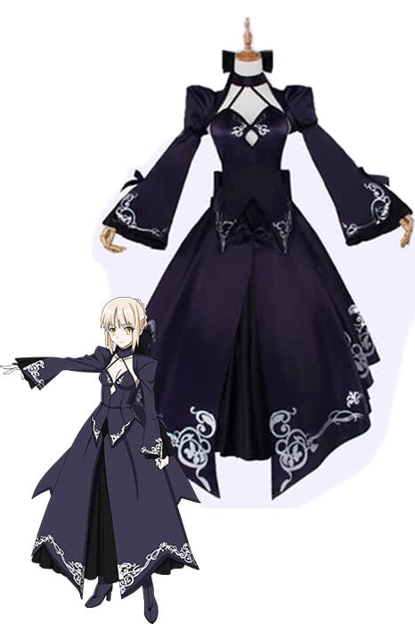 Fate セイバーオルタ 女性用イブニングドレス コスプレ衣装