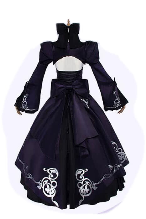 Fate セイバーオルタ 女性用イブニングドレス コスプレ衣装 - 画像 (2)