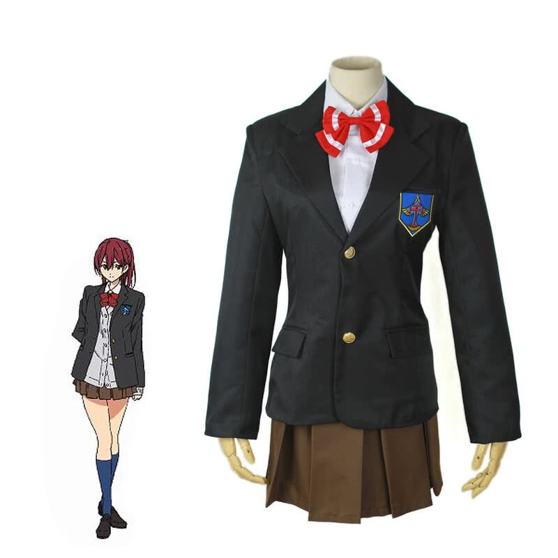 ブラックコスプレ衣装 松岡凛 制服 赤リボン付き