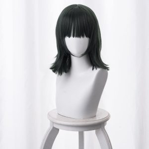 ワンパンマン 地獄のフブキ 濃緑 40cm コスプレウィッグ