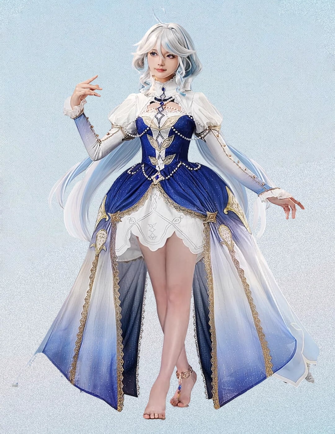 原神 フリーナ フォカロルス ブルーワルツ コスプレ衣装