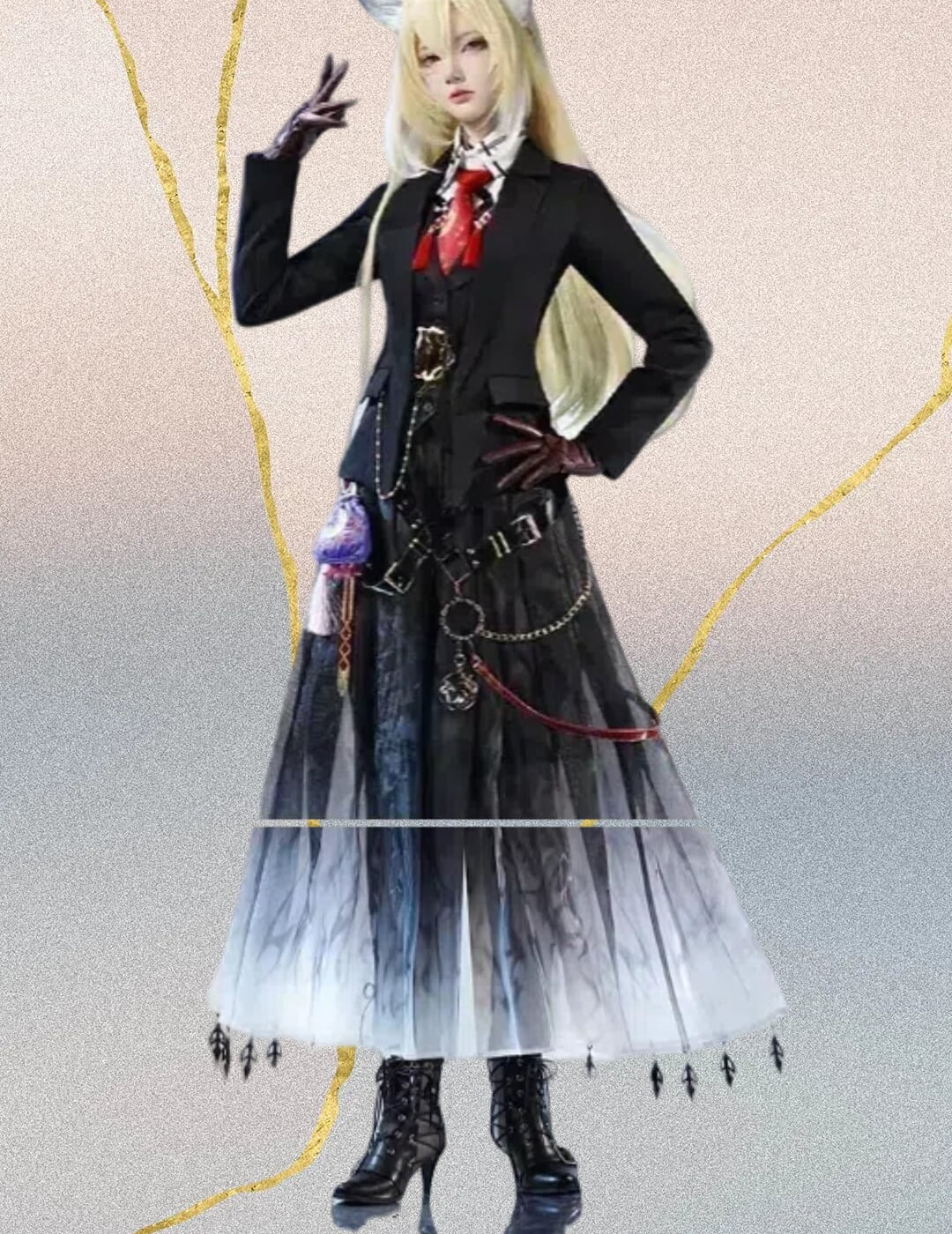 アークナイツ スイカズラ ヴァルピスフォーリア 忍冬 尻尾耳付 コスプレ衣装 - 画像 (2)
