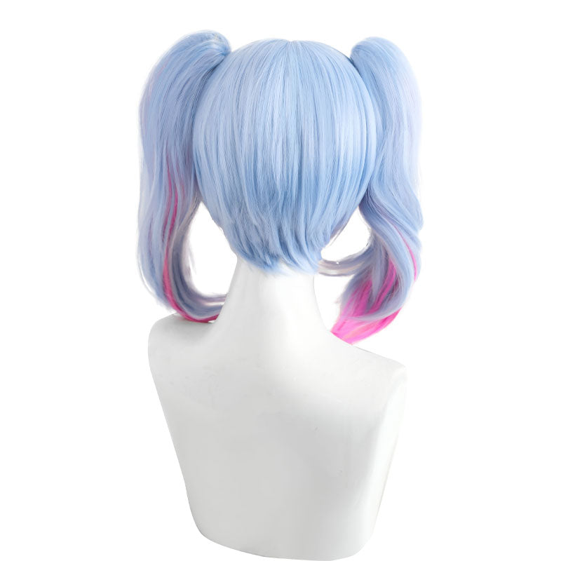 ブルー×ピンク 35cm ストレート/カール コスプレウィッグ - 画像 (3)